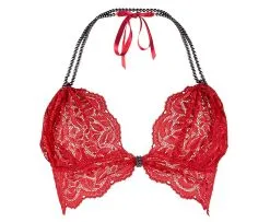 Bracli Soutien-gorge En Dentelle Avec Collier De Perles - Bego's Rouge