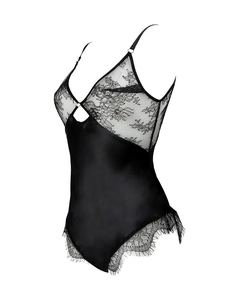 E.L.F. Zhou London Combinaison En Soie Et Dentelle - Aster Diamond Teddy 5 E.L.F. Zhou London Combinaison En Soie Et Dentelle - Aster Diamond Teddy – Image 3