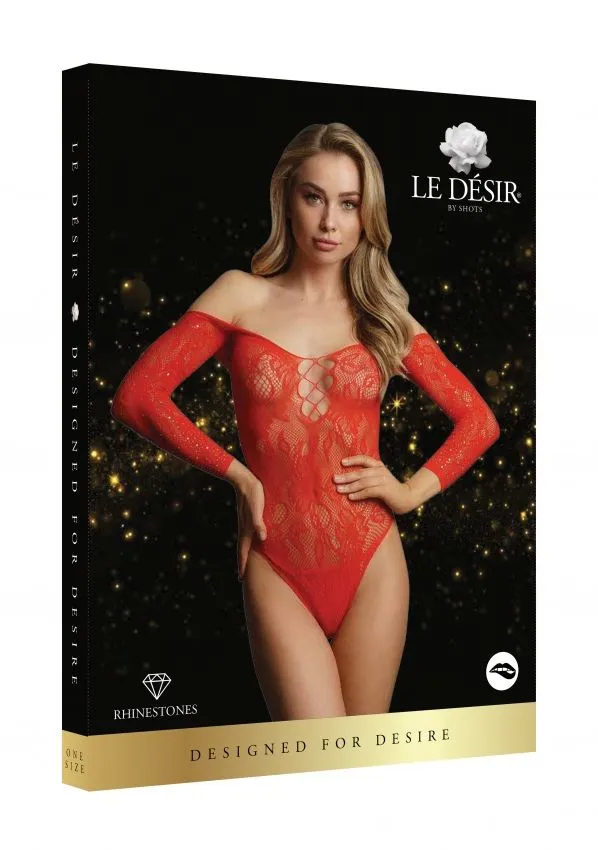 Le Désir Body Ouvert En Dentelle Avec Strass - Wonder Rouge 3 Le Désir Body Ouvert En Dentelle Avec Strass - Wonder Rouge