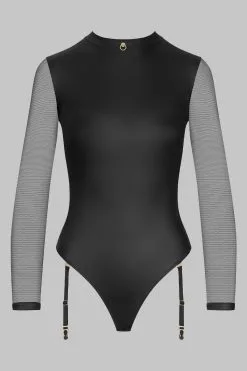 Maison Close Body Manches Longues - Chambre Noire Or 11 Maison Close Body Manches Longues - Chambre Noire Or -Lingerie boutique body manches longues chambre noire or 4 1