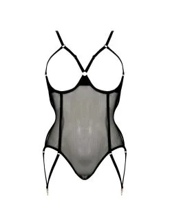 E.L.F. Zhou London Body Seins Nus Avec Dos Effet Harnais - Osidian -Lingerie boutique body pj seins nus obsidian 1