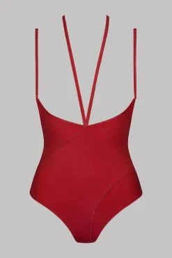 Maison Close Body String Seins Nus - Rouge - Le Petit Secret -Lingerie boutique body seins nus ouvrable rouge petit secret 5