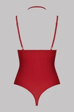 Maison Close Body String Seins Nus - Rouge - Le Petit Secret -Lingerie boutique body seins nus ouvrable rouge petit secret 6