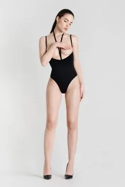 Maison Close Body String Seins Nus - Noir - Le Petit Secret -Lingerie boutique body seins nus petit secret noir 6