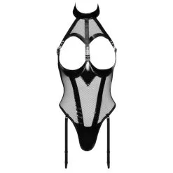 Body Seins Nus En Vinyle Et Résille -Lingerie boutique body seins nus r sille vinyle 2