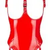 Body Seins Nus En Vinyle Rouge -Lingerie boutique body seins nus vinyle rouge face