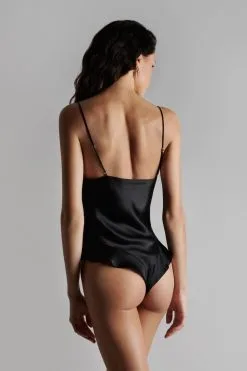 Maison Close Body String En Soie Et Dentelle - Rendez-vous Noir -Lingerie boutique body string rendez vous noir 4