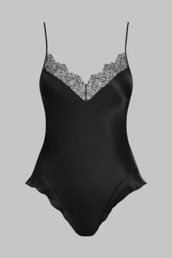Maison Close Body String En Soie Et Dentelle - Rendez-vous Noir -Lingerie boutique body string rendez vous noir 5