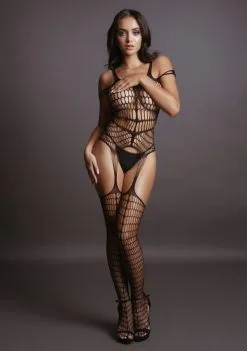 Le Désir Bodystocking Effet Porte-jarretelles En Résille Large - Alice -Lingerie boutique bodystocking effet porte jarretelles resille large 1 1