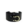E.L.F. Zhou London Choker Omega En Cuir - Noir Et Or -Lingerie boutique choker cuir omega 1