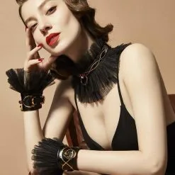 Choker Avec Laisse Leather Thorn - Zalo & Upko -Lingerie boutique choker laisse zalo upko 2