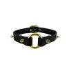 E.L.F. Zhou London Choker Stud En Cuir - Noir Et Or -Lingerie boutique choker stud choker face