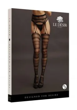 Le Désir Collant Effet Porte-jarretelles En Résille Graphique 7 Le Désir Collant Effet Porte-jarretelles En Résille Graphique -Lingerie boutique collant effet porte jarretelles tricot 2