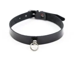 Dollhouse Choker Fin En Cuir Effet Croco - Noir