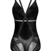 Noir Handmade Combishort Dos Nu En Wetlook Et Résille -Lingerie boutique combishort dos nu croise 4
