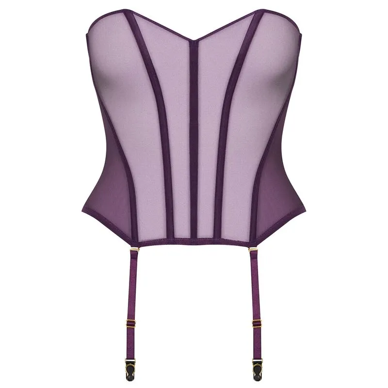 Maison Close Corset Avec Porte-jarretelles - L'Amoureuse - Orchidée Violette 4 Maison Close Corset Avec Porte-jarretelles - L'Amoureuse - Orchidée Violette – Image 2