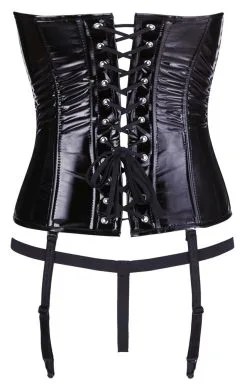 Corset En Vinyle Avec Porte-jarretelles Amovibles
