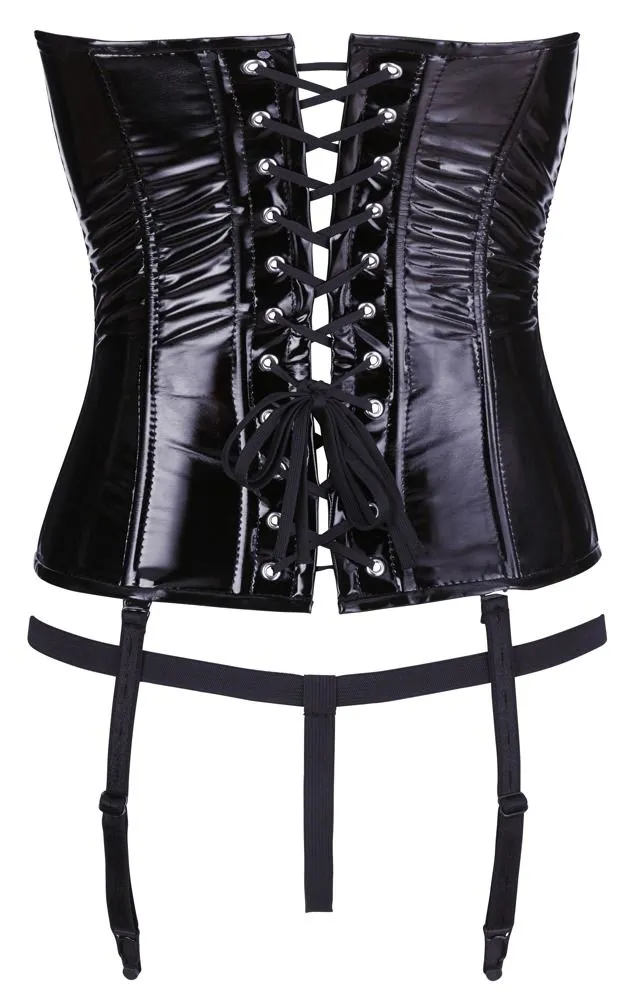 Corset En Vinyle Avec Porte-jarretelles Amovibles 3 Corset En Vinyle Avec Porte-jarretelles Amovibles