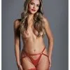 Culotte Porte-jarretelles Effet Harnais Rouge - The Forbidden 2 Culotte Porte-jarretelles Effet Harnais Rouge - The Forbidden -Lingerie boutique culotte harnais pj the forbidden rouge 1