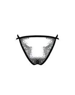 E.L.F. Zhou London Culotte Fesses Nues En Soie - Météorite -Lingerie boutique culotte ouverte soie meteorite 2