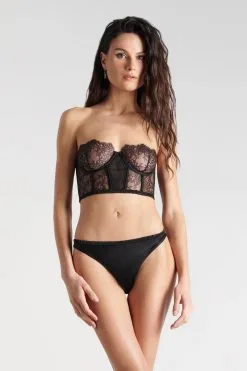 Maison Close Culotte En Soie Et Dentelle - Rendez-vous Noir