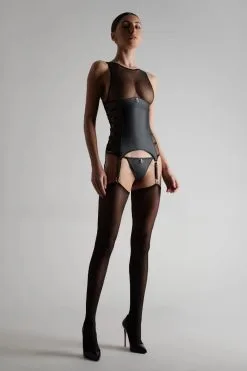 Maison Close Débardeur Porte-jarretelles - Chambre Noire Or