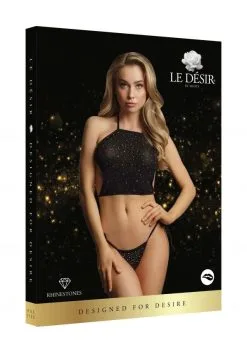 Le Désir Ensemble Top Et String-ouvert Avec Strass - Festive Set