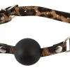 Gag-ball Léopard En Simili Cuir - ø 4cm -Lingerie boutique gag ball leopard 1