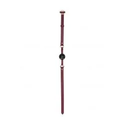 Gag-ball En Simili Cuir - ø 4,4cm - Bordeaux Et Doré