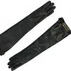 E.L.F. Zhou London Gants Longs En Cuir Italien Et Bijoux Plaqués Or - Midnight -Lingerie boutique gants longs cuir midnight 5