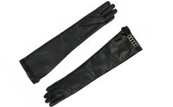E.L.F. Zhou London Gants Longs En Cuir Italien Et Bijoux Plaqués Or - Midnight