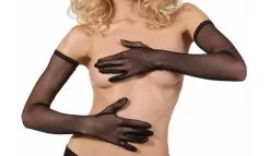 Gants Longs En Résille - Noirs