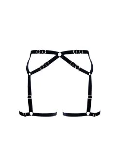 E.L.F. Zhou London Harnais Avec Jarretières - Shades Of Darker -Lingerie boutique garter suspender shades of darker face