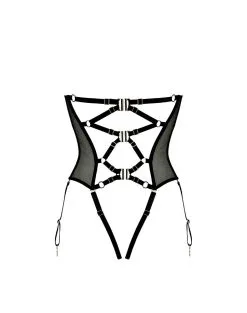 E.L.F. Zhou London Guêpière En Dentelle, Tulle Et Soie - Météorite 14 E.L.F. Zhou London Guêpière En Dentelle, Tulle Et Soie - Météorite -Lingerie boutique guepiere dentelle meteorite 6 1