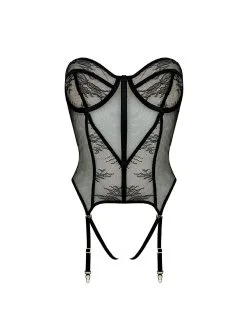 E.L.F. Zhou London Guêpière En Dentelle, Tulle Et Soie - Météorite 15 E.L.F. Zhou London Guêpière En Dentelle, Tulle Et Soie - Météorite -Lingerie boutique guepiere dentelle meteorite 7 1