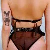 Harnais De Buste Avec Ceinture En Cuir Effet Croco -Lingerie boutique harnais cuir croco dos
