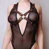 The Sinners Harnais De Poitrine En Cuir Marron 2 The Sinners Harnais De Poitrine En Cuir Marron -Lingerie boutique harnais marron