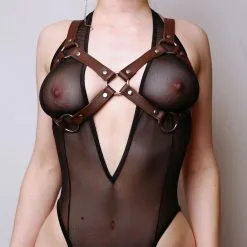 The Sinners Harnais De Poitrine En Cuir Marron
