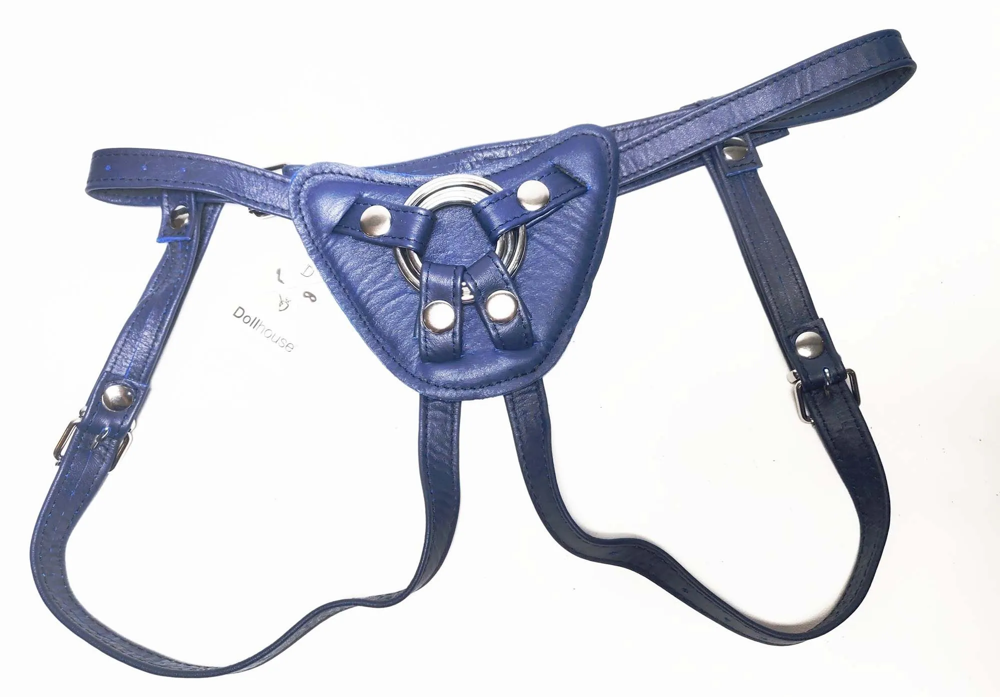 Dollhouse Harnais Pour Gode-ceinture Avec Plastron Amovible - Cuir Souple Bleu 4 Dollhouse Harnais Pour Gode-ceinture Avec Plastron Amovible - Cuir Souple Bleu – Image 2