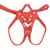 The Sinners Harnais Pour Gode-ceinture - Cuir Souple Rouge -Lingerie boutique harnais rouge 1