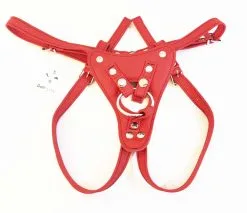 The Sinners Harnais Pour Gode-ceinture - Cuir Souple Rouge