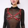 The Sinners Soutien-gorge Harnais En Cuir Rouge -Lingerie boutique harnais sg rouge