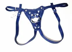 The Sinners Harnais Pour Gode-ceinture - Cuir Souple Bleu