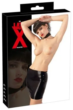 Jupe En Latex - Noire 7 Jupe En Latex - Noire -Lingerie boutique jupe courte latex noir packaging