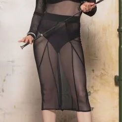 Patrice Catanzaro Jupe Crayon En Résille Ouvrable Sur Le Dos - Atmosphère 11 Patrice Catanzaro Jupe Crayon En Résille Ouvrable Sur Le Dos - Atmosphère -Lingerie boutique jupe crayon resille atmosphere 1