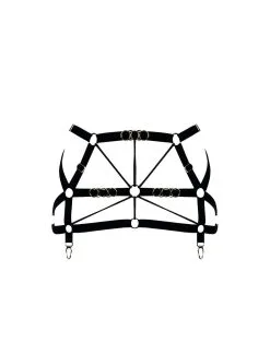 E.L.F. Zhou London Jupe Harnais En Velours Et Attaches Or - Strap Skirt Shade Of Darker -Lingerie boutique jupe harnais velours shade of darker 4