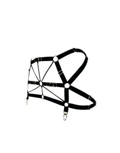 E.L.F. Zhou London Jupe Harnais En Velours Et Attaches Or - Strap Skirt Shade Of Darker -Lingerie boutique jupe harnais velours shade of darker 6