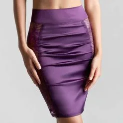 Maison Close Jupe Crayon - Villa Satine - Violet -Lingerie boutique jupe villa satine violette 3