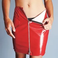 Dollhouse Jupe Courte Ouvrable En Vinyle - Rouge -Lingerie boutique jupe courte rouge 02