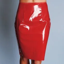 Dollhouse Jupe Ouvrable En Vinyle - Rouge 7 Dollhouse Jupe Ouvrable En Vinyle - Rouge -Lingerie boutique jupe rouge longue 01